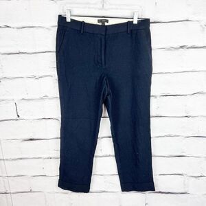 J. Crew Women's Ankle Pants Size 8 Navy Blue Slim Workwear